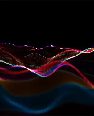 Onde luminose colorate su sfondo nero